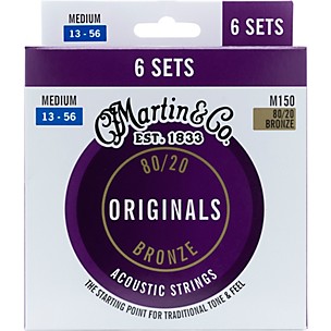 Martin Originals 80/20 Bronze Acoustic Guitar Strings 6-Pack