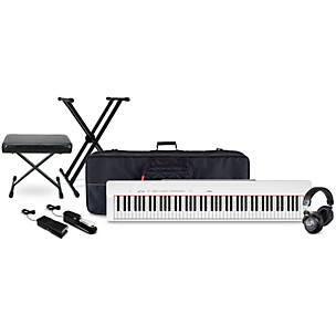 Yamaha P-225 88-Key Digital Piano With Warm Audio WA-CAB Headphone Package (Pedals/Bench/Stand/Bag Included) -