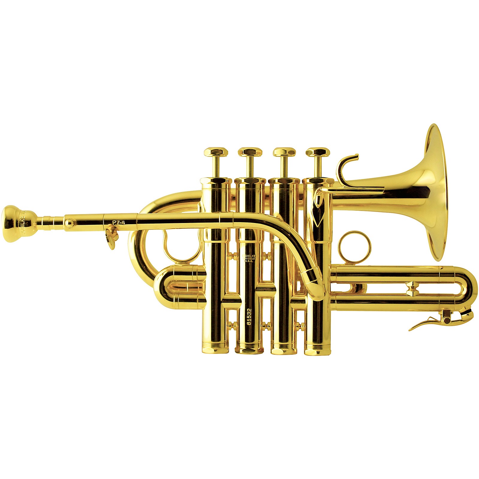 Sm'Sai Musicals Piccolo Trumpet Brass Finish Picollo Bb/A Pitch W/Case-Mp  Gold