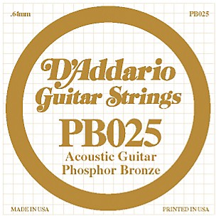 D'Addario PB025 Phosphor Bronze Single Acoustic Guitar String