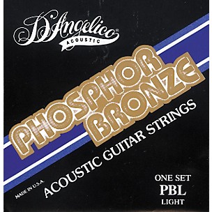 D'Angelico PBL Phosphor Bronze Light Acoustic Guitar Strings