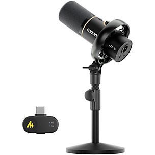 maono PD200W Hybrid Wireless Dynamic Podcast Microphone With Desktop Stand