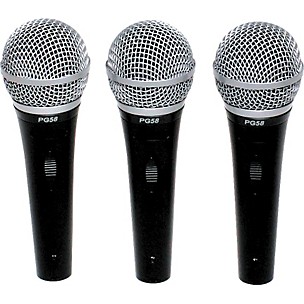 Shure PG58 Microphones 3-Pack