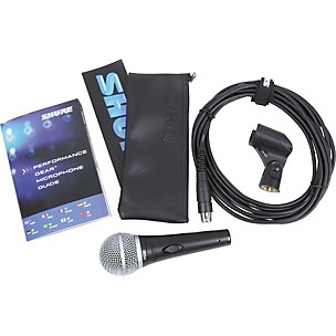 Shure PG58-QTR Dynamic Microphone with XLR to 1/4" Phone Mic Cable