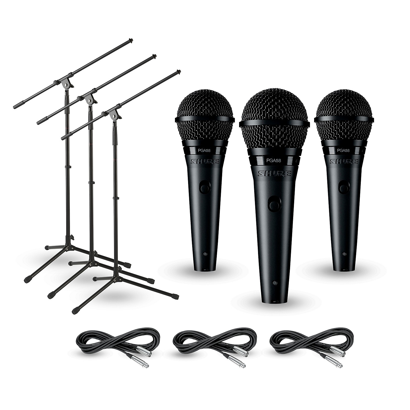 SHURE ダイナミックマイクPG58-3本とケーブルセット 【公式通販】