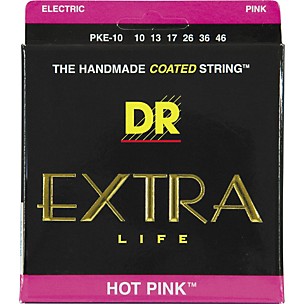 DR Strings PKE-10 Hot Pink Coated Medium Electric Guitar Strings