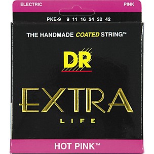 DR Strings PKE-9 Hot Pink Coated Lite Electric Guitar Strings