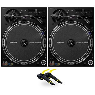 Pioneer DJ PLX-CRSS12 Professional Digital/Analog Turntable Pair with Ortofon Concorde Club Cartridge Twin Pack