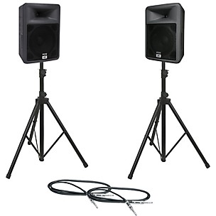 Peavey PR 12 Speaker Pair with Stands and Cables