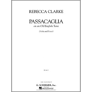 G. Schirmer Passacaglia Va/Pno Of An Old English Tune Viola And Piano By Clarke