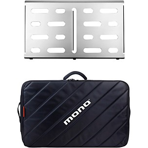 MONO Pedalboard Medium, Silver and Tour Accessory Case 2.0, Black