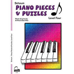 Schaum Piano Pieces & Puzzles (Level 4 Inter Level) Educational Piano Book by Al Rita