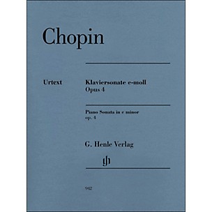 G. Henle Verlag Piano Sonata In C Minor Op. 4 By Chopin / Mullemann