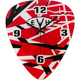 EVH Pick-Shaped Wall Clock - Red, Black and White Stripes
