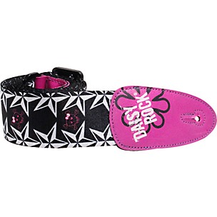 Daisy Rock Pink Skulls Guitar Strap - Black/Pink
