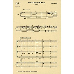 Amstel Music Polish Christmas Music, Part I SATB composed by Johan de Meij
