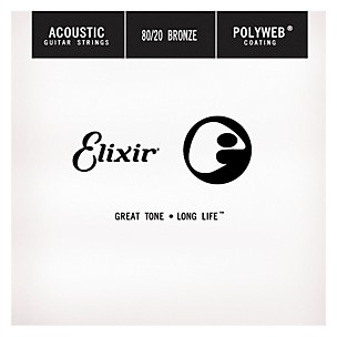 Elixir Polyweb .024 Acoustic Guitar String 4-Pack Singles