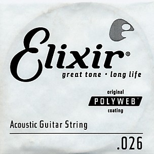Elixir Polyweb .026 Acoustic Guitar String 4-Pack Singles