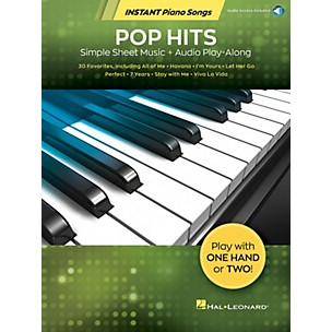 Hal Leonard Pop Hits - Instant Piano Songs - Simple Sheet Music Plus Audio Play-Along Book/Audio Online