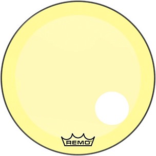 Remo Powerstroke P3 Colortone Yellow Resonant Bass Drum Head With 5" Offset Hole