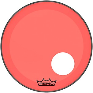 Remo Powerstroke P3 Resonant Colortone Red Bass Drum Head With 5" Offset Hole