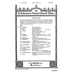 G. Schirmer Praise Ye the Lord (Psalm 150) (SATB with soprano solo) SATB composed by Alberto Randegger