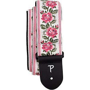 Perri's Pretty in Pink Roses Jacquard Guitar Strap