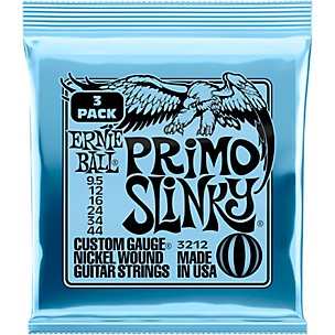 Ernie Ball Primo Slinky Nickel Wound Electric Guitar Strings 3-Pack