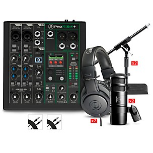 Mackie ProFX6v3+ Content Creator Bundle With AT2040 Microphones & ATH-M20X Headphones