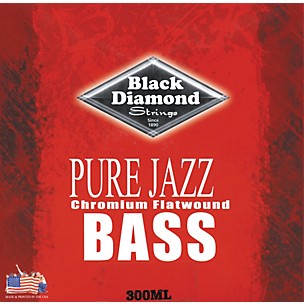 Black Diamond Pure Jazz Bass Guitar Chromium Flat Wound Strings