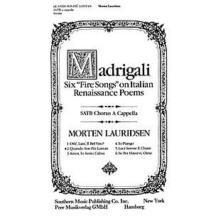 PEER MUSIC Quando Son Più Lontan SATB a cappella Composed by Morten Lauridsen
