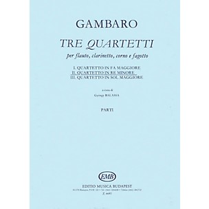 Editio Musica Budapest Quartet in D Minor for Flute, Clarinet, Horn, Bassoon EMB Series Composed by Giovanni Battista Gambaro