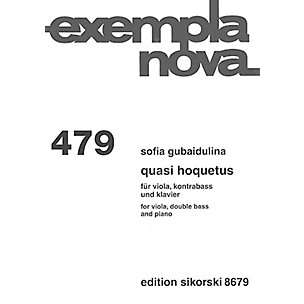 SIKORSKI Quasi Hoquetus (for Viola, Double Bass and Piano) String Ensemble Series Softcover by Sofia Gubaidulina