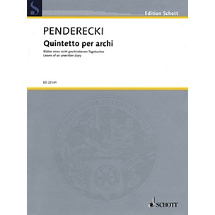Schott Quintetto per archi String Ensemble Series Composed by Krzysztof Penderecki