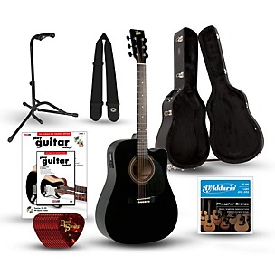 Rogue RA-090 Dreadnought Cutaway Acoustic-Electric Guitar Deluxe Bundle