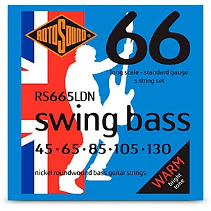 Rotosound RS665LDN Swing Bass Nickel Bass Guitar Strings - 5-String Set