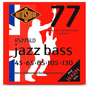 Rotosound RS775LD Jazz Bass Monel Flatwound Bass Guitar Strings - 5-String Set