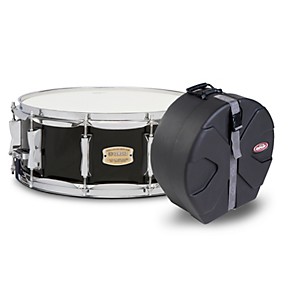 Yamaha Raven Black Stage Custom Birch Snare With SKB Case