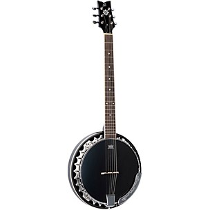 Ortega Raven Series OBJE356-SBK-L Left-Handed 6-String Banjo