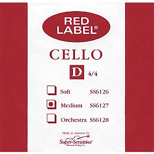 Super Sensitive Red Label Cello D String