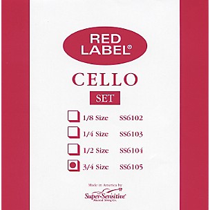 Super Sensitive Red Label Cello String Set