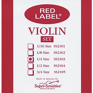 Super Sensitive Red Label Violin String Set