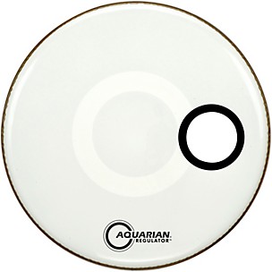 Aquarian Regulator Off-Set Hole Gloss White Bass Drum Head