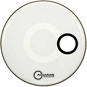 Aquarian Regulator RSM Off-Set Hole Bass Drum Head Gloss White