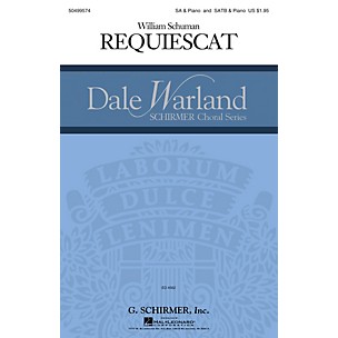 G. Schirmer Requiescat (Dale Warland Choral Series) SSAA composed by William Schuman