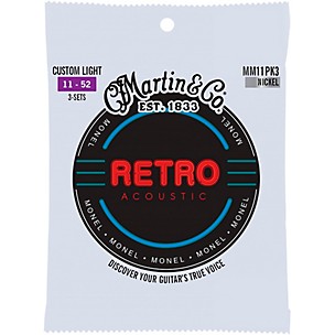 Martin Retro Acoustic Strings With Monel Wrap Wire 3-Pack