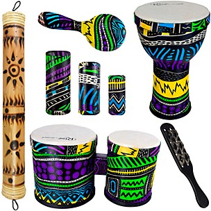 Sawtooth Rise by Sawtooth Jamaican Me Crazy Percussion Set with Djembe, Bongos & Rain Stick