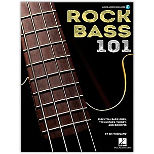 Hal Leonard Rock Bass 101 - Essential Bass Lines, Techniques, Theory and Grooves Book/Audio Online