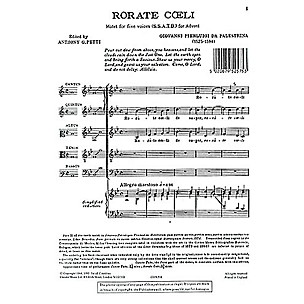 CHESTER MUSIC Rorate Coeli SSATB Composed by Giovanni de Palestrina