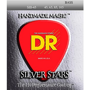 DR Strings SIB-45 Silver Stars Coated 4 String Medium Bass Guitar Strings